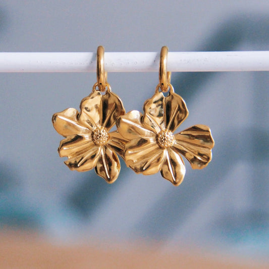 EARRINGS WITH XL FLOWER