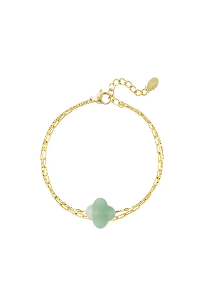 BRACELET DOUBLE WITH CLOVER