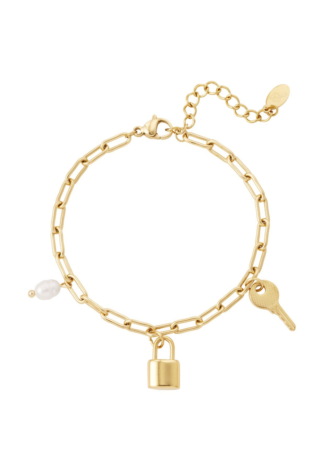 LINK BRACELET CHARMS & PEARL