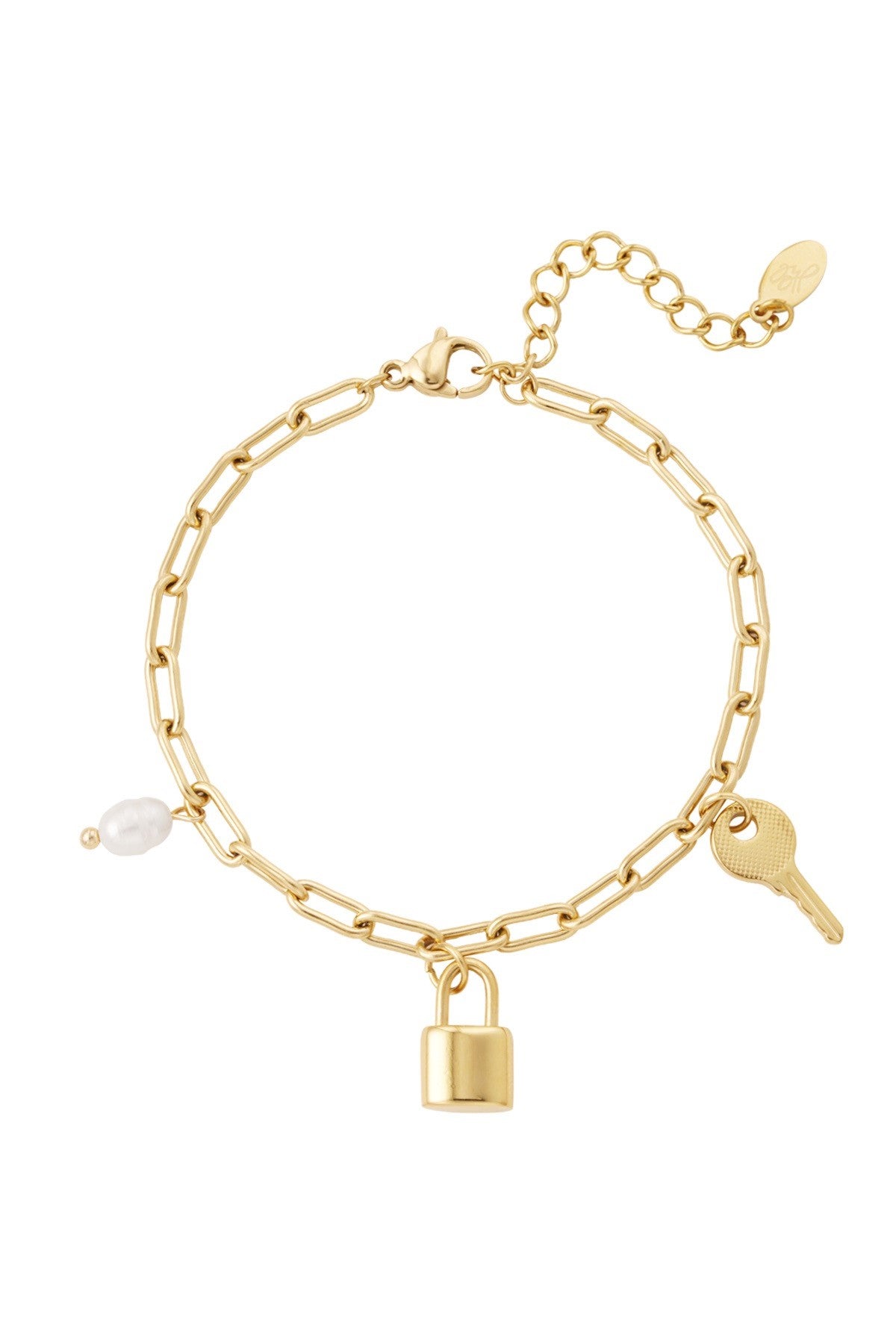 LINK BRACELET CHARMS & PEARL
