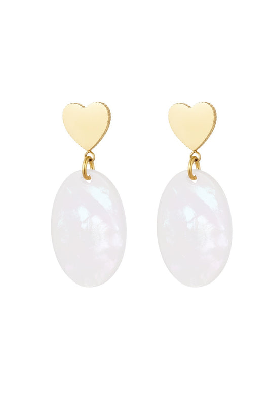 EARRING HEART AND OVAL