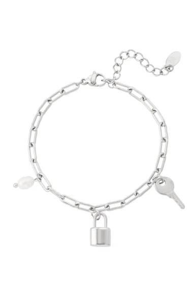 LINK BRACELET CHARMS & PEARL